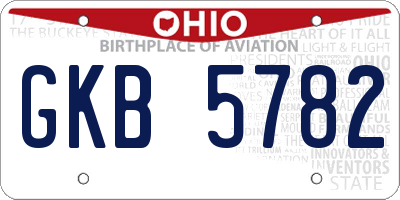 OH license plate GKB5782