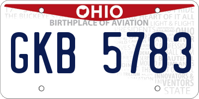 OH license plate GKB5783