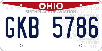 OH license plate GKB5786