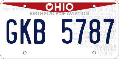 OH license plate GKB5787