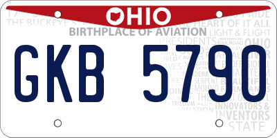 OH license plate GKB5790