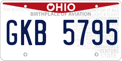 OH license plate GKB5795