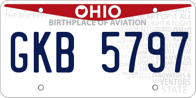OH license plate GKB5797
