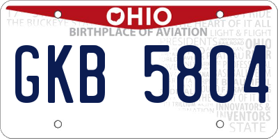 OH license plate GKB5804