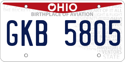 OH license plate GKB5805