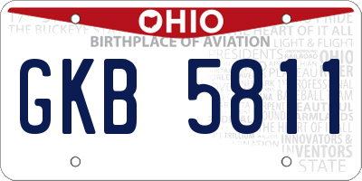 OH license plate GKB5811