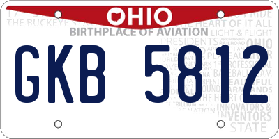 OH license plate GKB5812