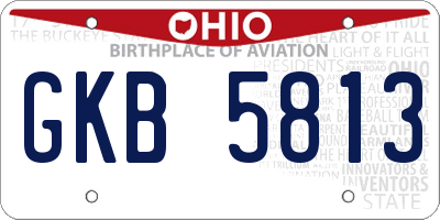 OH license plate GKB5813