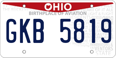 OH license plate GKB5819