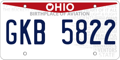 OH license plate GKB5822