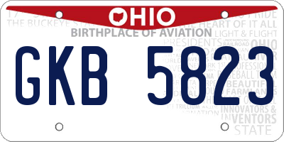 OH license plate GKB5823