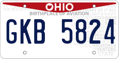 OH license plate GKB5824