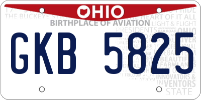 OH license plate GKB5825