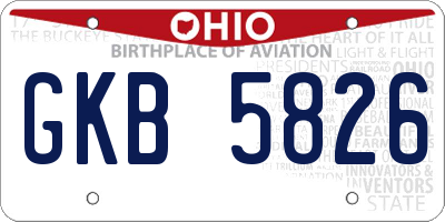 OH license plate GKB5826