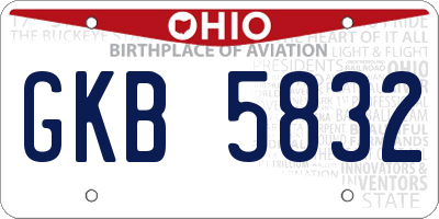 OH license plate GKB5832