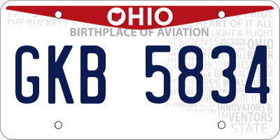 OH license plate GKB5834