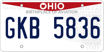 OH license plate GKB5836