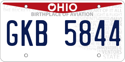 OH license plate GKB5844