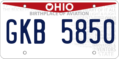 OH license plate GKB5850