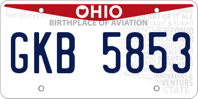 OH license plate GKB5853