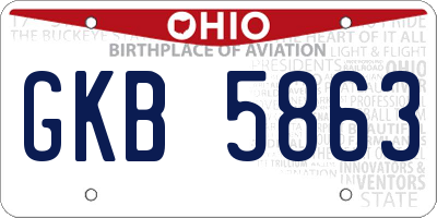 OH license plate GKB5863