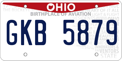 OH license plate GKB5879