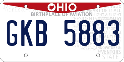 OH license plate GKB5883