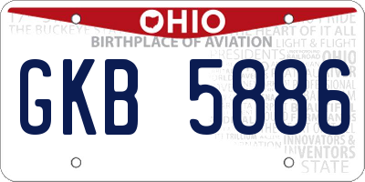 OH license plate GKB5886
