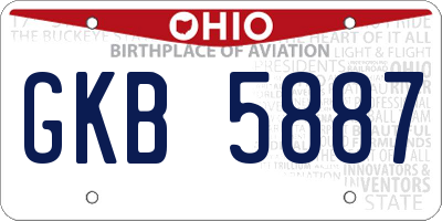 OH license plate GKB5887