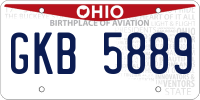 OH license plate GKB5889