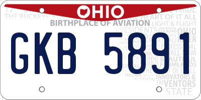 OH license plate GKB5891