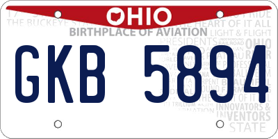 OH license plate GKB5894