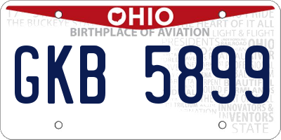 OH license plate GKB5899