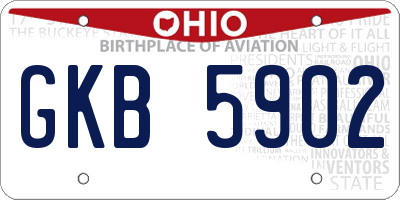 OH license plate GKB5902