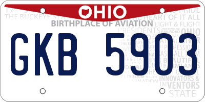 OH license plate GKB5903