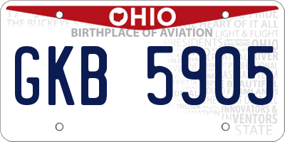OH license plate GKB5905