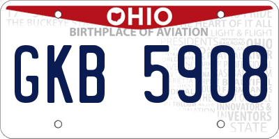 OH license plate GKB5908