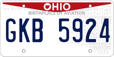 OH license plate GKB5924