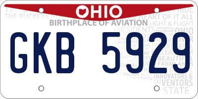 OH license plate GKB5929