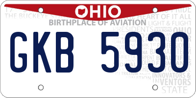 OH license plate GKB5930
