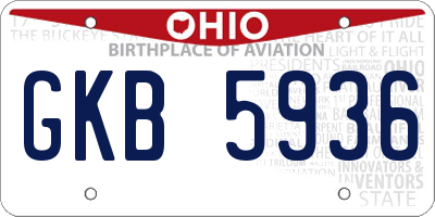 OH license plate GKB5936