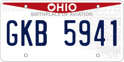 OH license plate GKB5941
