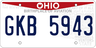 OH license plate GKB5943
