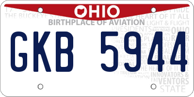 OH license plate GKB5944
