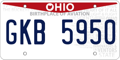 OH license plate GKB5950