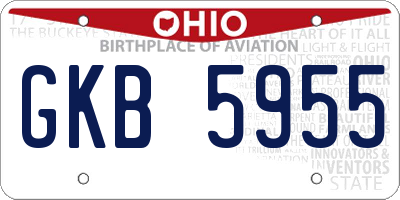 OH license plate GKB5955
