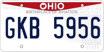 OH license plate GKB5956