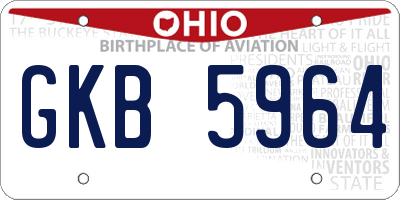 OH license plate GKB5964