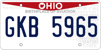 OH license plate GKB5965