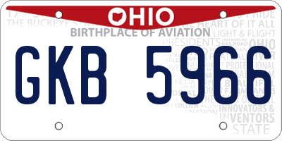 OH license plate GKB5966